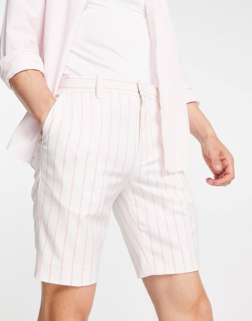 ASOS Design Smart Skinny Shorts with Prince of Wales Check in Pink