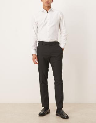 ASOS DESIGN smart skinny trousers in black