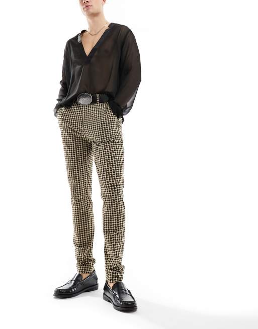 Houndstooth best sale skinny trousers