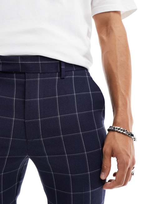 Navy deals windowpane pants