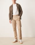 [ASOS DESIGN] ASOS DESIGN smart slim fit cotton pants in tan-Neutral W30 L30 TAN