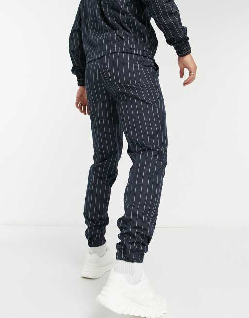 Nike Pinstripe Tracksuit In Black, ASOS