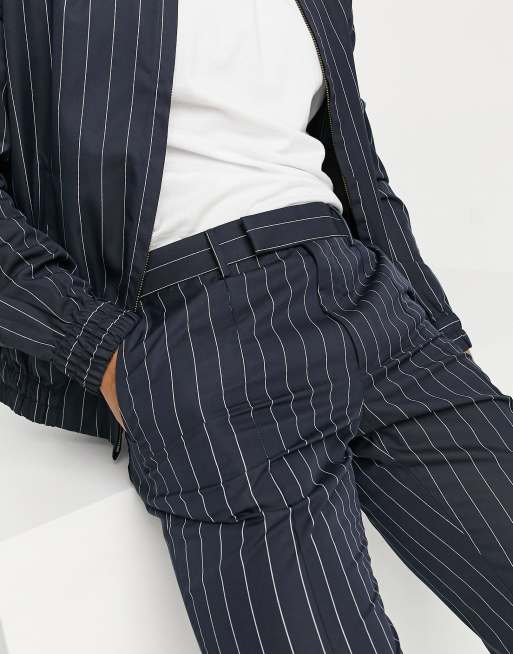 Pinstripe hot sale joggers men