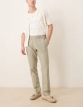 [ASOS DESIGN] ASOS DESIGN smart slim fit linen blend pants in sage green W30 L30 Sage green