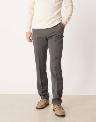 ASOS DESIGN smart slim fit pants in charcoal-Gray