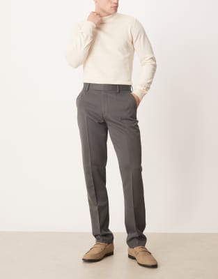 Asos Design Smart Slim Fit Pants In Gray