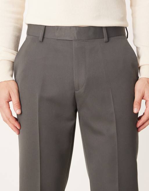 ASOS DESIGN smart slim fit pants in charcoal, 5 of 5