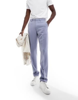Asos Design Smart Slim Fit Pants In Mid Blue