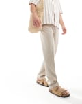 [ASOS DESIGN] ASOS DESIGN smart slim fit pants in stone-Neutral W30 L32 STONE