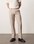 [ASOS DESIGN] ASOS DESIGN smart slim fit pants in stone-Neutral W44 L30 STONE