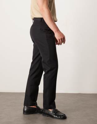 asos ASOS DESIGN smart slim fit trousers in black