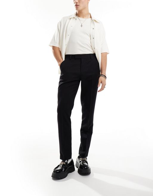 FhyzicsShops DESIGN smart slim fit trousers in black