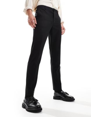 ASOS DESIGN smart slim fit trousers in black