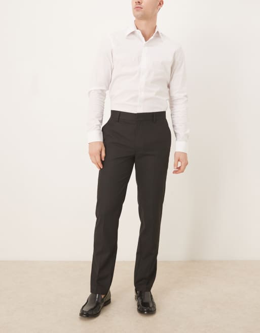 ASOS DESIGN smart slim fit trousers in black