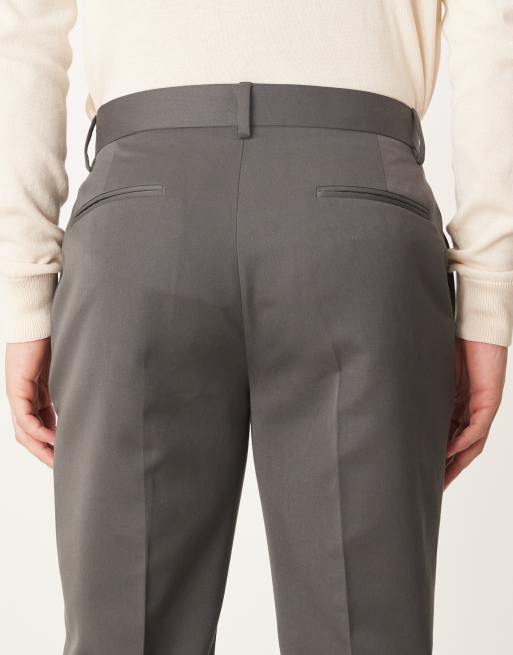 ASOS DESIGN smart slim fit trousers in charcoal, 4 of 5