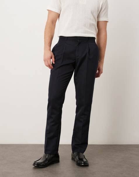 ASOS DESIGN smart slim fit trousers in navy - view 1