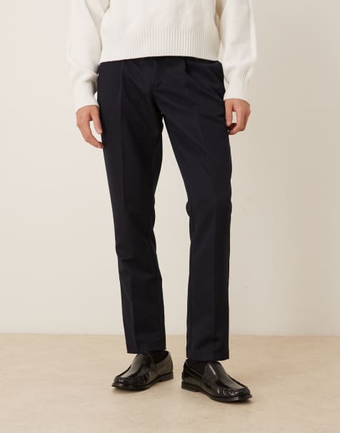 ASOS DESIGN smart slim fit trousers in navy