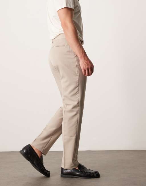 ASOS DESIGN smart slim fit pants in stone