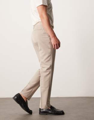 ASOS DESIGN smart slim fit pants in stone