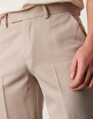 ASOS DESIGN smart slim fit pants in stone