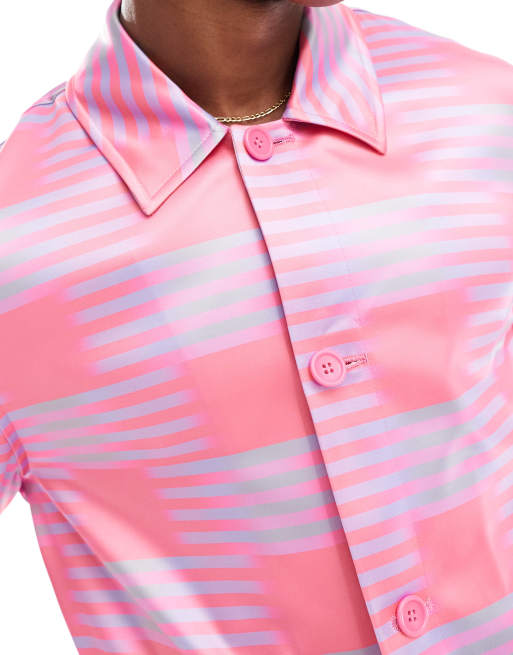 ASOS DESIGN smart slim jacket in pink plaid print - part of a set