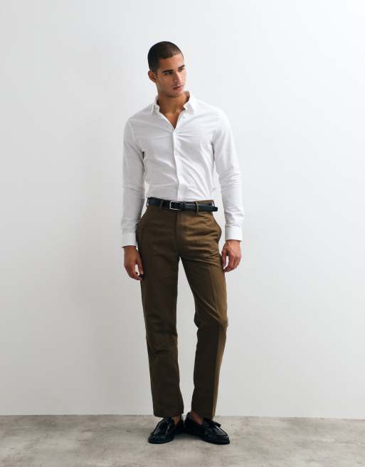 ASOS DESIGN smart slim linen blend shirt in white, 2 of 5