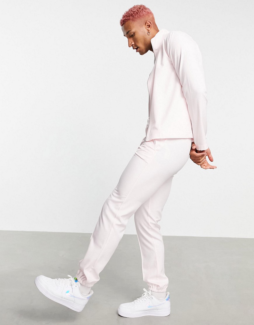 ASOS DESIGN smart slim matching joggers in pastel pink