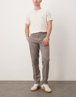 Asos Design Smart Slim Pants In Brown