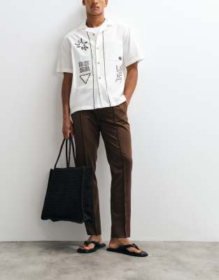 Asos Design Smart Slim Pants In Multi