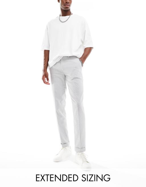 ASOS DESIGN smart slim pants in mid gray puppy tooth 