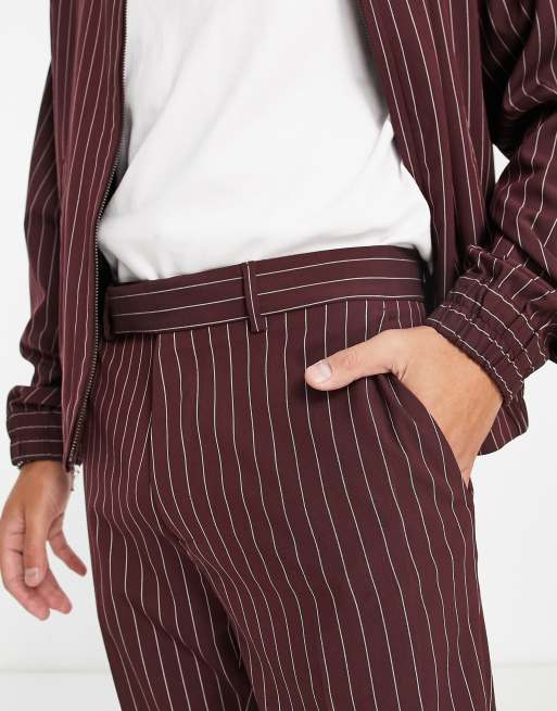 Burgundy and white deals striped pants