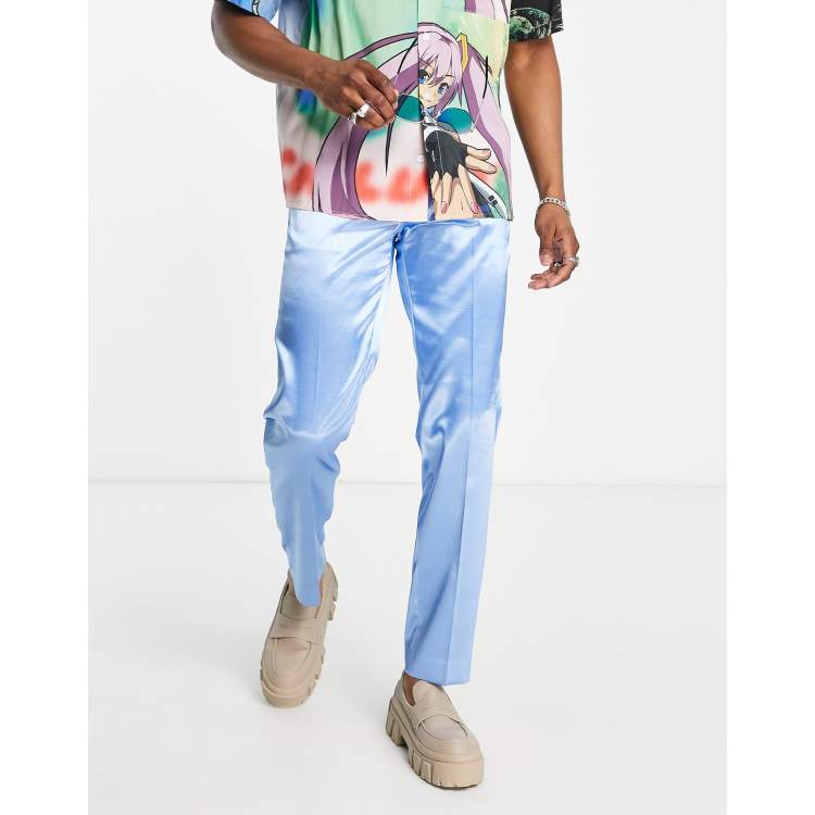 Light blue clearance silk pants