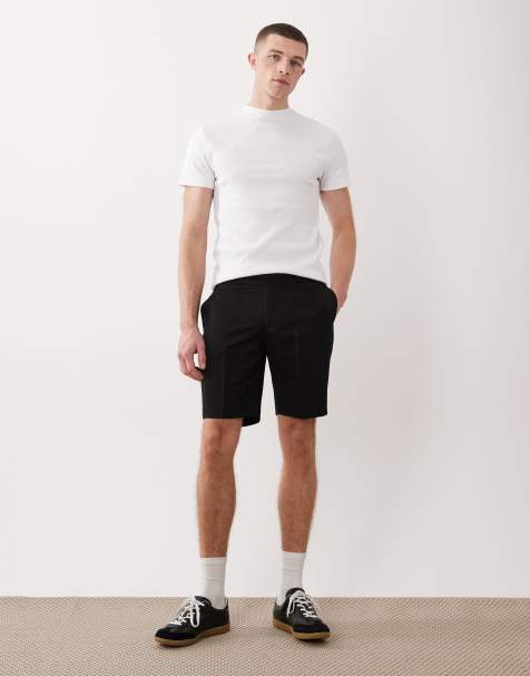 ASOS DESIGN smart slim shorts in black - view 1