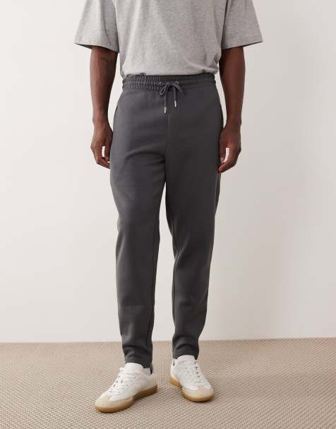 ASOS DESIGN smart slim sweatpants in charcoal - view 1