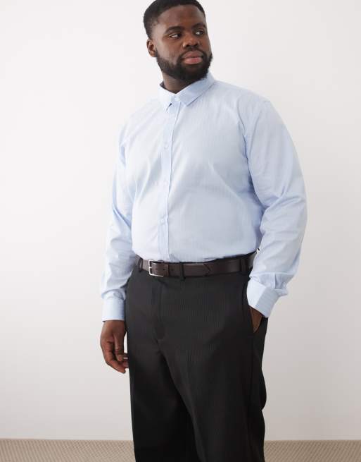 ASOS DESIGN smart slim textured shirt in blue, 2 of 6
