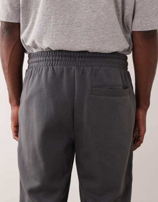 ASOS DESIGN smart slim trackies in charcoal, 5 of 5