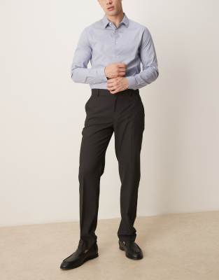 ASOS DESIGN smart slim trouser in black-Grey