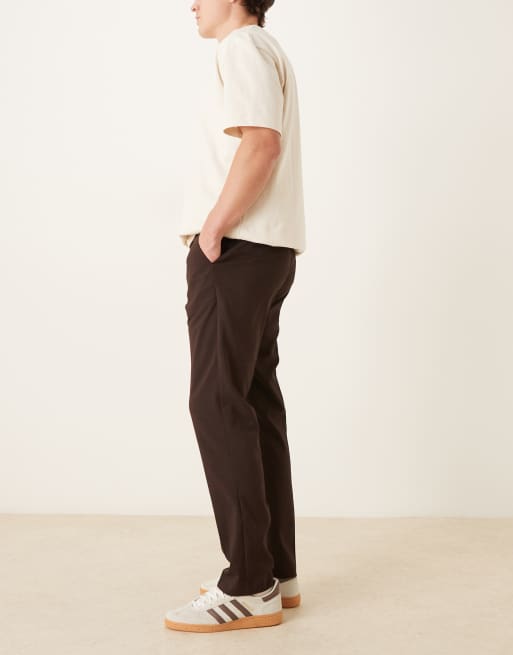 ASOS DESIGN smart slim trouser in dark brown, 3 of 5