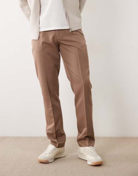 ASOS DESIGN smart slim trousers in brown - view 1