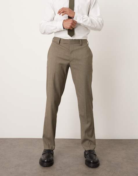 ASOS DESIGN smart slim trousers in grey melange