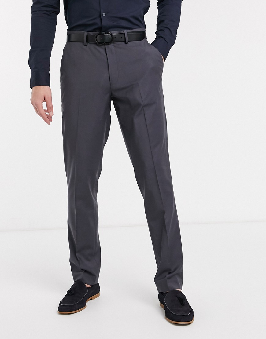 ASOS DESIGN smart slim trousers in grey