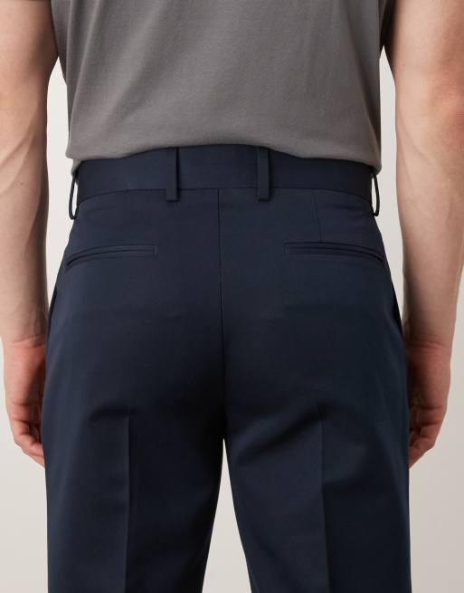 ASOS DESIGN smart slim trousers in navy, 5 of 5