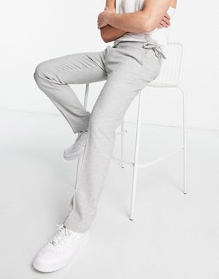 ASOS DESIGN smart slim wool mix twill trousers with side tie belt in grey
