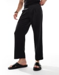 [ASOS DESIGN] ASOS DESIGN smart straight crop pants in black W32 L32 BLACK