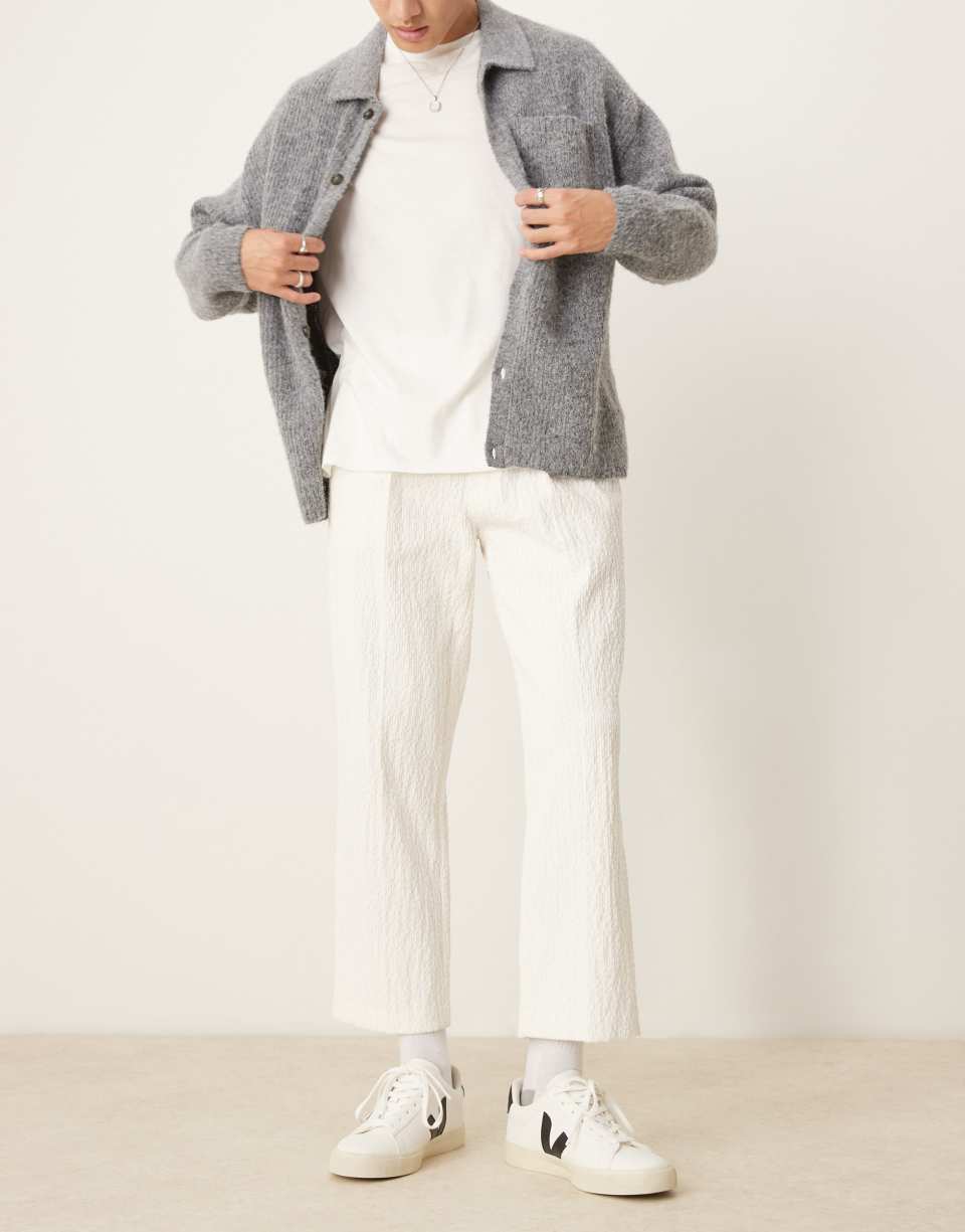 White cropped trousers