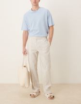 ASOS DESIGN heavyweight boxy oversized tank in textured black and white stripe