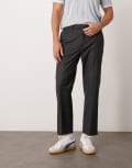 [ASOS DESIGN] ASOS DESIGN smart straight leg cropped pants in charcoal-Grey W36 L32 CHARCOAL