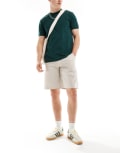[ASOS DESIGN] ASOS DESIGN smart straight leg linen blend shorts in stone-Neutral W26 STONE