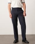 [ASOS DESIGN] ASOS DESIGN smart straight leg micro texture pants in dark navy W28 L32 Dark navy