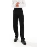 [ASOS DESIGN] ASOS DESIGN smart straight leg pants in black W36 L32 BLACK